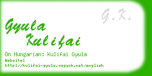 gyula kulifai business card